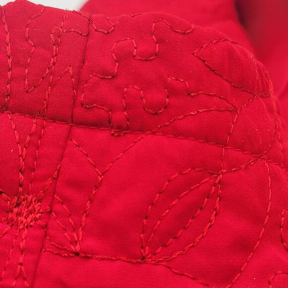 RQT Petite Quilted Floral Pattern Red Jacket Fully Lined Button Closure Womens P - Picture 8 of 10
